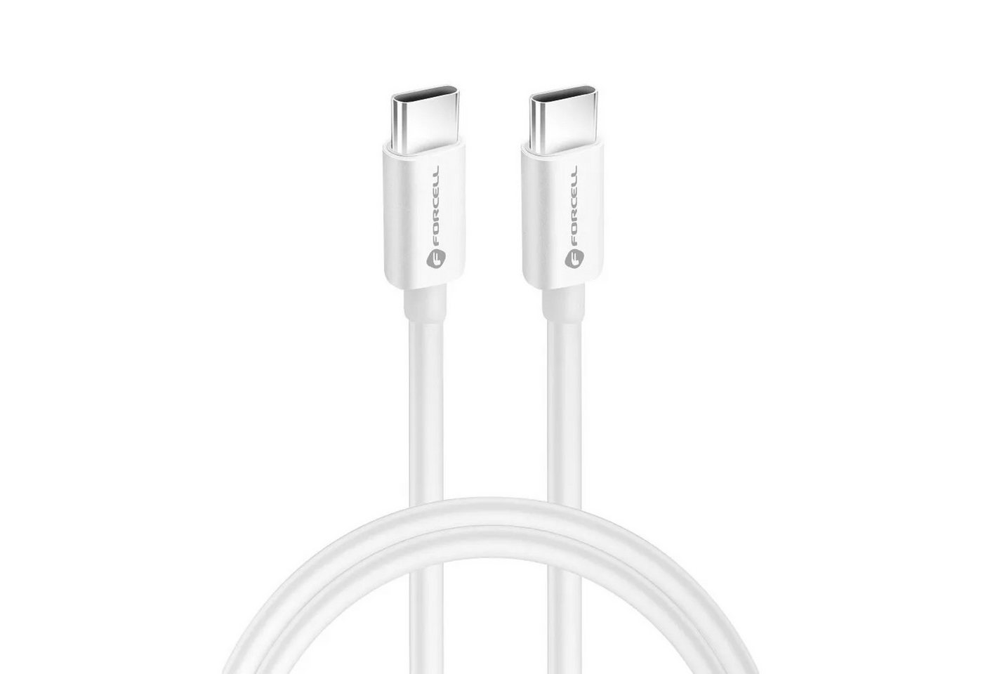 Forcell Ladekabel USB Typ C aus USB Typ C Weiß QC4.0 3A/20V PD60W Datenkabel USB-Kabel, (25 cm) von Forcell