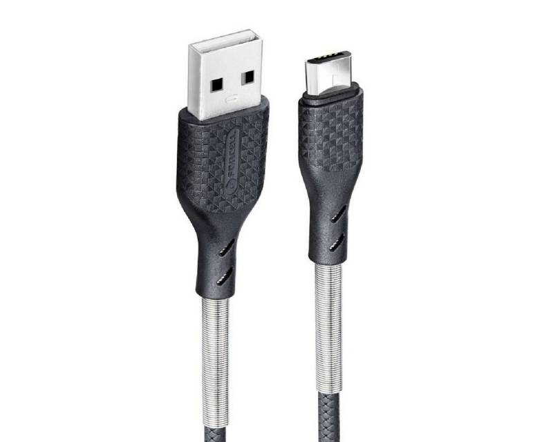 Forcell Ladekabel USB zu Micro 2,4A CB-03A Schwarz 1 Meter Smartphone-Kabel von Forcell
