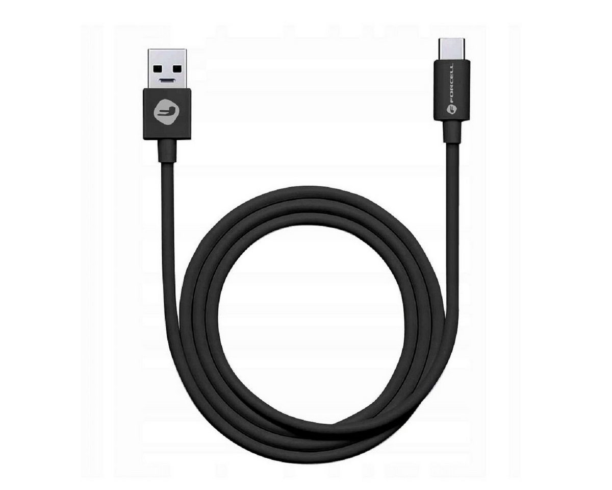 Forcell Ladekabel USB zu Typ C 3.0 3A C398 TUBE Schwarz 1 Meter Smartphone-Kabel von Forcell