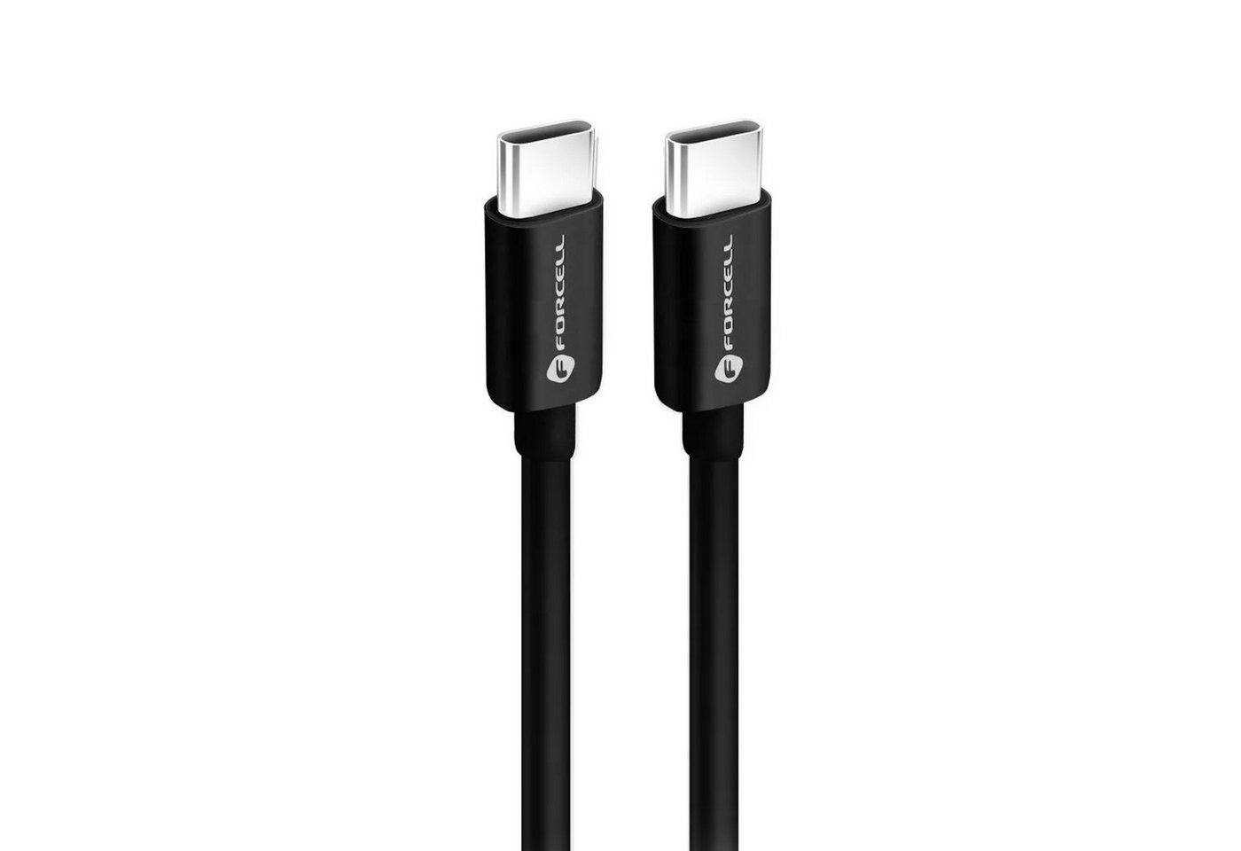 Forcell Ladekabel in Schwarz Typ C auf Typ C QC4.0 3A/20V PD60W Datenkabel USB-Kabel, (200 cm) von Forcell