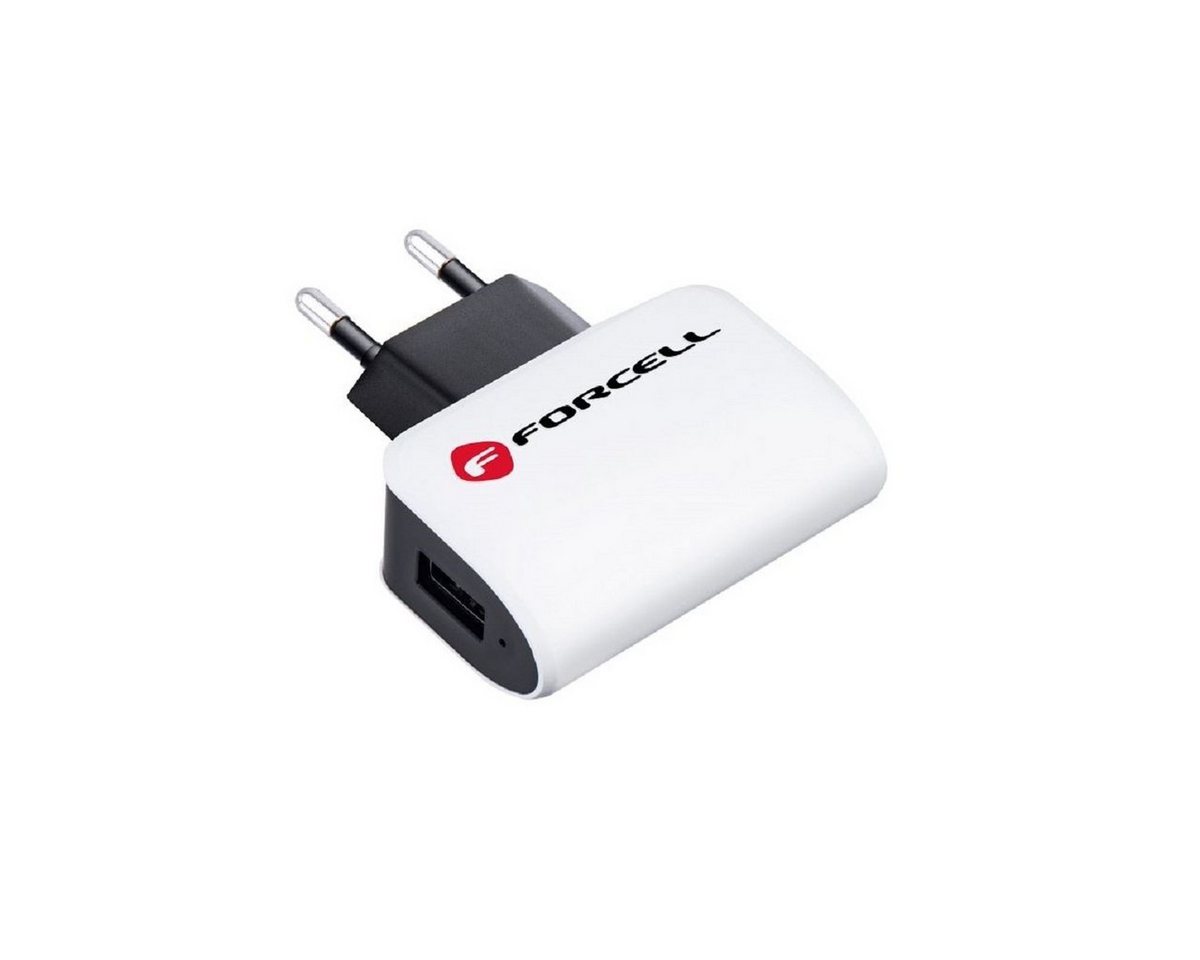 Forcell NETZ-Ladegerät Universal 1A mit USB Wandladegerät Weiß-Schwarz Smartphone-Ladegerät von Forcell