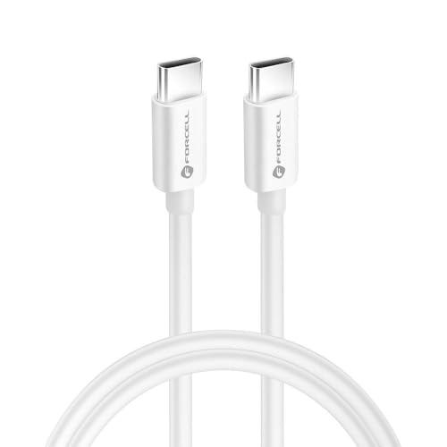 Forcell USB-C auf USB-C Kabel, 150 cm, PD, QC4.0 & SuperVooc 60 W, Weiß von Forcell