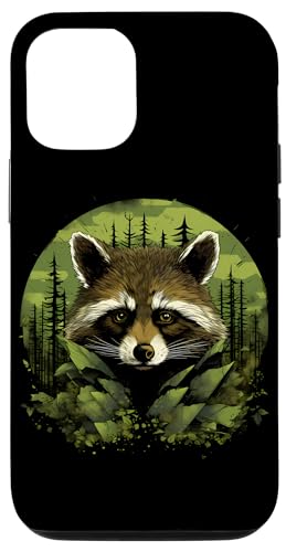 Hülle für iPhone 12/12 Pro Waschbär Wald Tierkunst Tierwelt Tierliebhaber Natur von Forest Animal Art