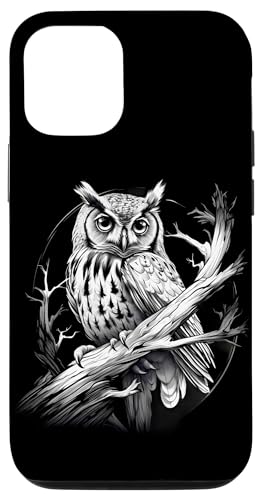 Hülle für iPhone 15 Eule Kunstwerk Tierliebhaber Tierdruck Portrait Zeichnung von Forest Animal Art