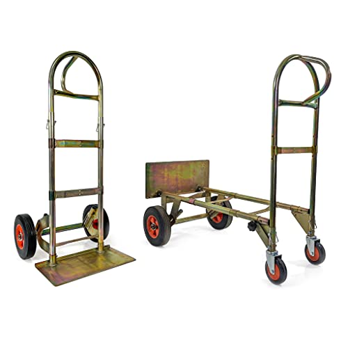 Forest Master Zero Pro Sackkarre, hochwertig, 500 kg, kann leicht zwischen Trolley und Sackkarre umgebaut Werden, reduziert, hochklappbar, pannensichere Vollreifen, Gold von Forest Master