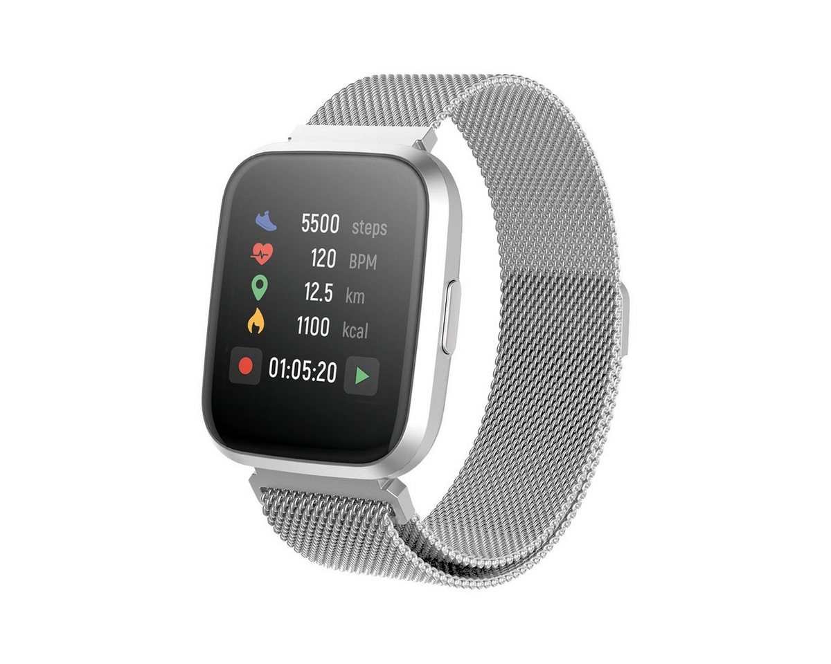 Forever Fitness-Tracker Forever Forevigo 2 Wasserdicht IP67 Smart Watch für Anrdoid iOS Silber von Forever
