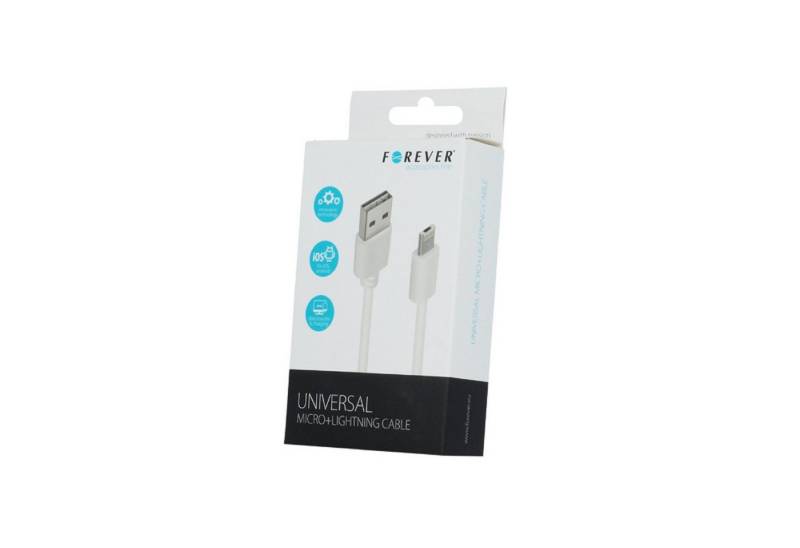 Forever Forever 2in1: Universal Micro-USB & Lightning Ladekabel 1m Weiß Smartphone-Kabel von Forever