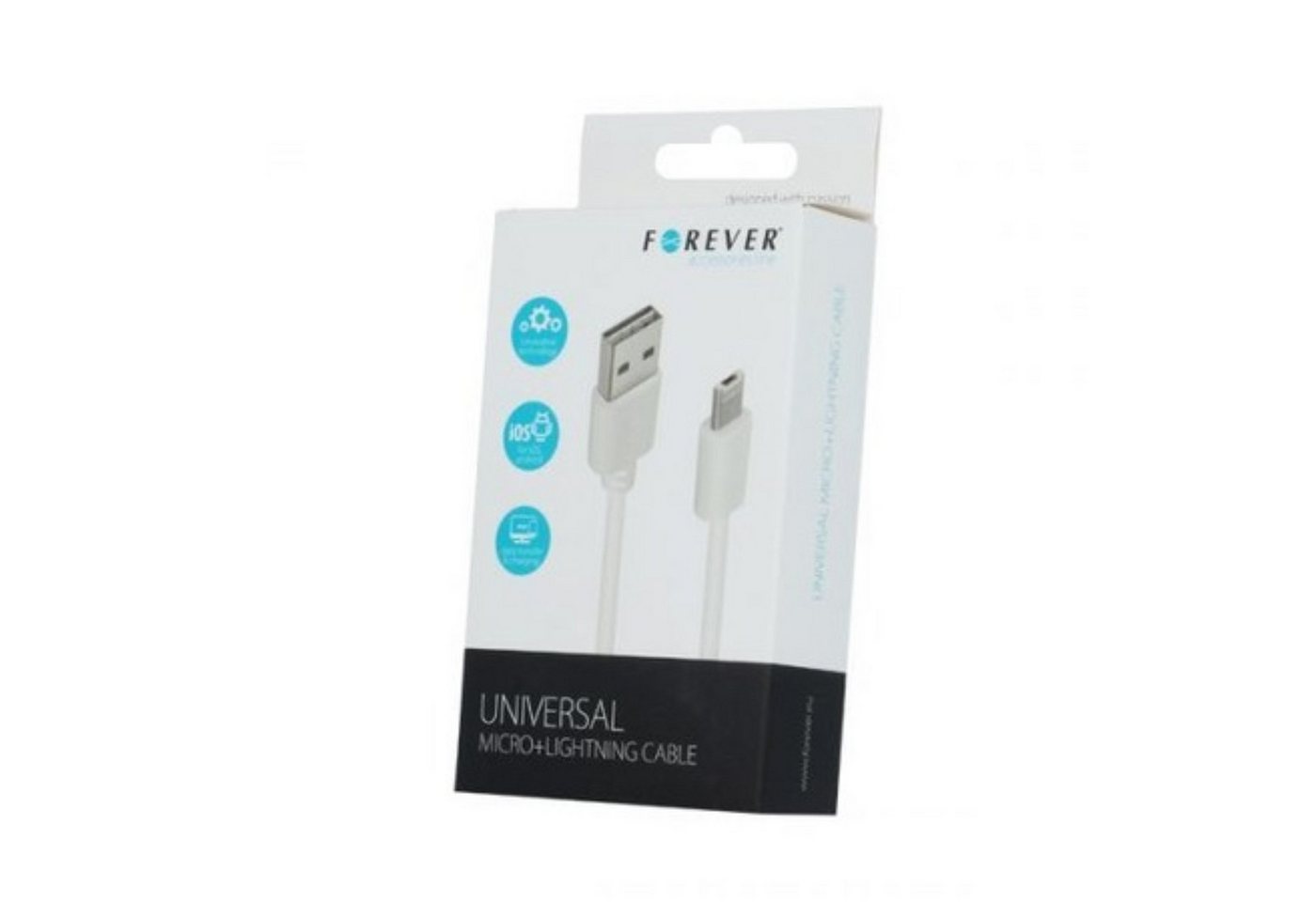Forever Universal Ladekabel / Datenkabel Micro-USB - iPhone-Kabel Weiß Smartphone-Kabel von Forever