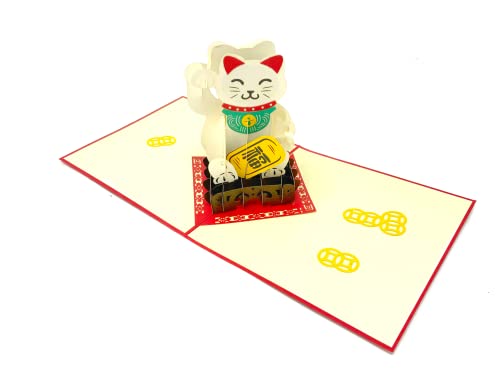 ForeverGiving | Pop-Up-Karte mit chinesischer Katze | Geburtstagskarten für Frau | Muttertagskarte | Vatertagskarte | Jahrestag | Dankeskarte | für Vogelliebhaber | Überraschen Sie Ihre Liebsten von ForeverGiving
