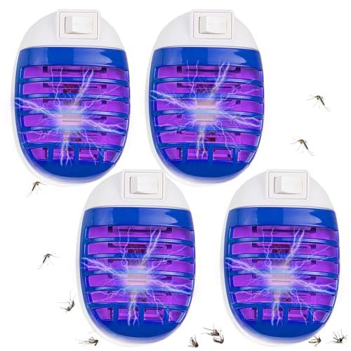 4 Stück Mückenlampe, Insektenvernichter Elektrischer, Mückenschutz Steckdose mit UV LED, Fliegenfalle für Zuhause, Ultraschall Schädlingsbekämpfer für Zuhause, Küche, Schlafzimmer 4 Stück Mückenlampe, Insektenvernichter Elektrischer, Mückenschutz Steckdose mit UV LED, Fliegenfalle für Zuhause, Ultraschall Schädlingsbekämpfer für Zuhause, Küche, Schlafzimmer von Foreverup