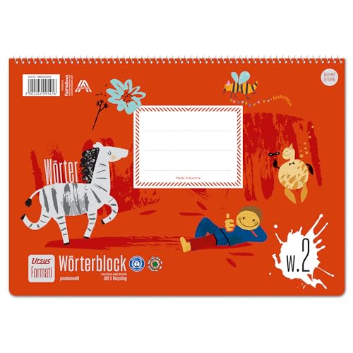Formati Wörterblock W.2 DIN A4 quer 52 Blatt 6/6/6 mm und 9/9/9 mm liniert mit Zeichenfeld, aus 100% Recyclingpapier Formati Wörterblock W.2 DIN A4 quer 52 Blatt 6/6/6 mm und 9/9/9 mm liniert mit Zeichenfeld, aus 100% Recyclingpapier von Formati