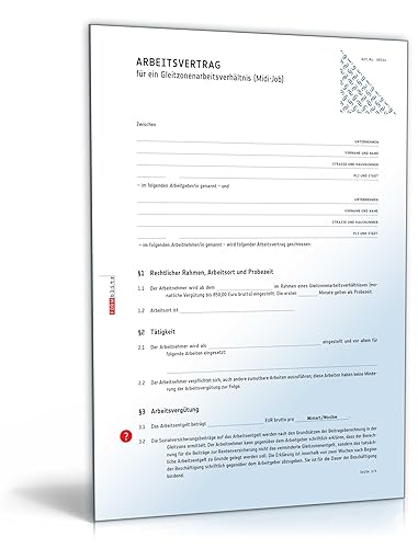 Arbeitsvertrag Gleitzone [PDF Download] [Download] von Formblitz AG