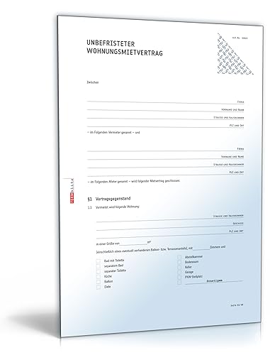 Mietvertrag (PDF) - Standardmietvertrag für eine Wohnung [Download] von Formblitz AG