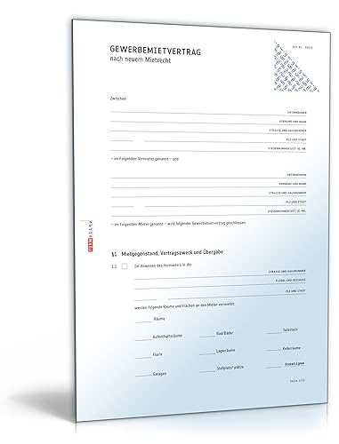 Mietvertrag gewerbliche Räume (DOC) - Gewerbemietvertrag für Räumlichkeiten jeder Art [Download] von Formblitz AG