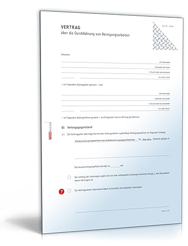 Reinigungsvertrag [PDF Download] [Download] von Formblitz AG