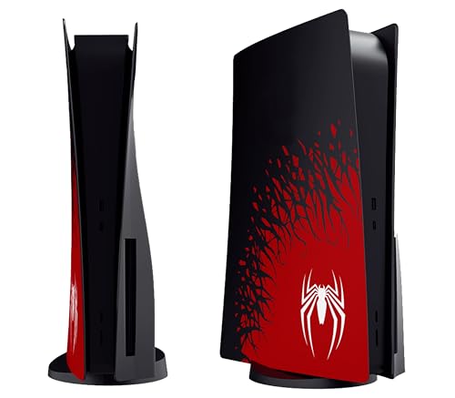 Frontplatte für PS5 Seitenschalenplatten PlayStation 5 Disc Edition Konsole Ersatz Zubehör Case Cover Black Plate Anti-Scratch Dust Cover Skin Protector (Spider) von FormlessEmpire