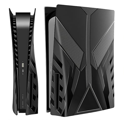 Frontplatte für PS5 Seitenschalenplatten PlayStation 5 Disc Edition Konsole Ersatz Zubehör Case Cover Black Plate Anti-Scratch Dust Cover Skin Protector (Black Transformer) von FormlessEmpire