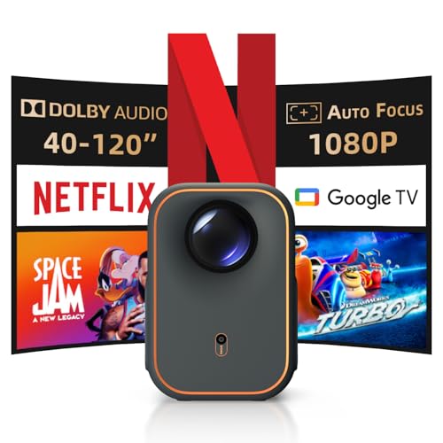 [Netflix Zertifiziert] Formovie Xming Episode One, Beamer Projektor mit WiFi Bluetooth, Netflix Google TV Integriert, 1080P 4K Unterstützt Smart Projector, Dolby Audio für Heimkino, Outdoor Tragbar von Formovie