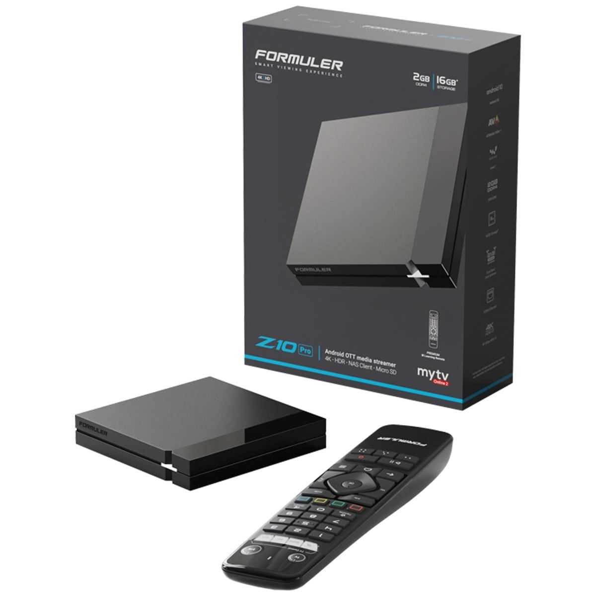 Formuler Z10 Pro 4K UHD Android IP-Receiver (HDR10, Bluetooth, Dual-WiFi, HDMI, USB 3.0, MicroSD) von Formuler