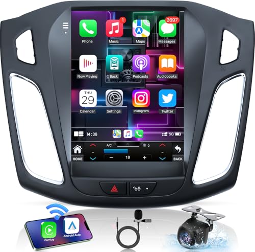Autoradio Android 12 für Ford Focus 2012-2018: 25,6 cm (10,1 Zoll), 1024 x 768 HD, Touchscreen, 4 Core, 2 + 64 G, kabellos, Carplay, Spiegelverbindung von Fortdows