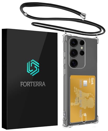 Forterra Hülle für Samsung S25 Ultra Silikonhülle mit Kartenfach und Band Stoßfeste Backcover Schlankes Design - Transparant Forterra Hülle für Samsung S25 Ultra Silikonhülle mit Kartenfach und Band Stoßfeste Backcover Schlankes Design - Transparant von Forterra