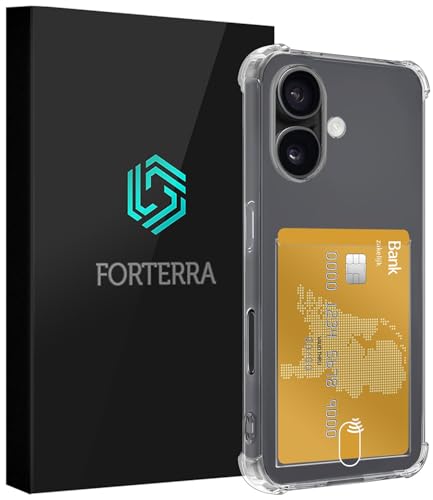 Forterra Hülle für iPhone 16 Plus Silikonhülle mit Kartenfach Stoßfeste Backcover Schlankes Design - Transparant Forterra Hülle für iPhone 16 Plus Silikonhülle mit Kartenfach Stoßfeste Backcover Schlankes Design - Transparant von Forterra
