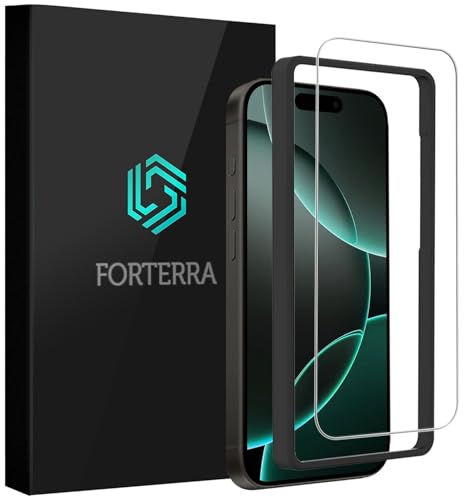 Forterra Panzerglas für iPhone 16 Pro Max Gehärtetes Glas 9H mit Installationswerkzeug Schutzfolie Case Friendly Ultra-klar [3-Stück] von Forterra
