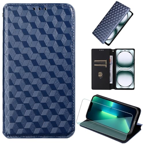 FortiCase Hülle + Displayschutzfolien für Alcatel 1B 2021,Flip Magnet Leder mit Hülle Kartenfach WalletStandfunktion Case,Klappbar Stoßfest Handyhülle - Blue-DN4 von FortiCase