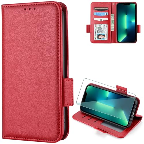 FortiCase Hülle + Displayschutzfolien für Nokia HMD Pulse Pro,Flip Magnet Leder mit Hülle Kartenfach WalletStandfunktion Case,Klappbar Stoßfest Handyhülle - Brown-LZ4 von FortiCase