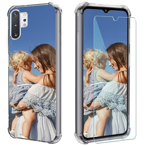 FortiCase Personalisierte Handyhülle + Displayschutzfolie für Samsung Galaxy Note 10,Transparent Silikon Hülle,mit Eigenem Foto Bild Text Case,für Galaxy Note 10 Schutzhülle -1ZG von FortiCase