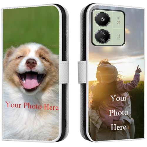 FortiCase Personalisierte Hülle für Blackview Color 8,Flip Leder Hülle Kartenfach Standfunktion Case,mit Eigenem Foto Bild Text Personalisiert Handyhülle - White-LN4 von FortiCase