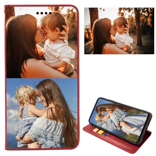 FortiCase Personalisierte Hülle für Honor 300,Flip Leder Hülle Kartenfach Standfunktion Case,mit Eigenem Foto Bild Text Personalisiert Handyhülle,2 Photo - Red FortiCase Personalisierte Hülle für Honor 300,Flip Leder Hülle Kartenfach Standfunktion Case,mit Eigenem Foto Bild Text Personalisiert Handyhülle,2 Photo - Red von FortiCase
