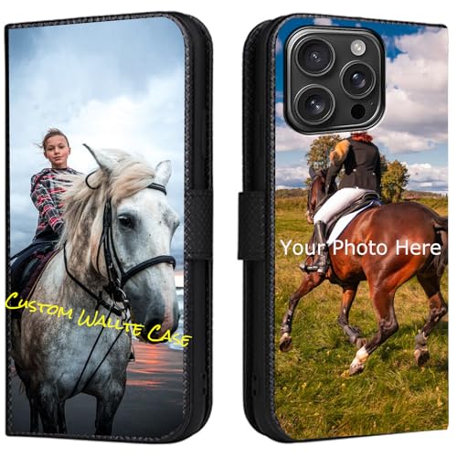 FortiCase Personalisierte Hülle für iPhone 14 Pro,Flip Leder Hülle Kartenfach Standfunktion Case,mit Eigenem Foto Bild Text Personalisiert Handyhülle - Black-LN4 FortiCase Personalisierte Hülle für iPhone 14 Pro,Flip Leder Hülle Kartenfach Standfunktion Case,mit Eigenem Foto Bild Text Personalisiert Handyhülle - Black-LN4 von FortiCase
