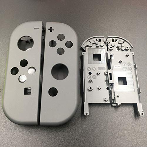 Ersatz-Gehäuse für Nintendo Switch Joy-Con (Frontplatte, inkl. Mittelbatterieplatte) dunkelgrau von Fortune Cats