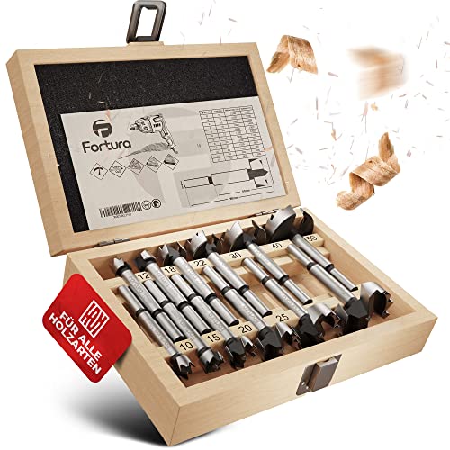 Fortura® Forstnerbohrer set Ø10-50mm / Holzbohrer/Forstnerbohrer/Holzbohrer set/Lochbohrer/Bohrer Holz/Fräsbohrer Holz/Forsterbohrerset/Topfbohrer von Fortura
