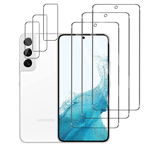 (3+3 Stück) Schutzfolie für Panzerglas für Samsung Galaxy S22 5G + Kamera folie, 9H Härte Panzerfolie, Anti-Fingerabdruck, HD Panzerglasfolie für Samsung Galaxy S22 5G (Transparent) von Foryo