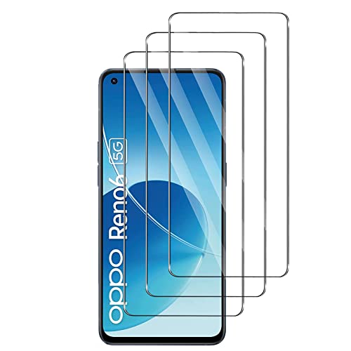 [3 Stück] Schutzfolie für Panzerglas für Oppo Reno 6 5G, 9H Panzerglasfolie, Anti-Kratzen Glasfolie, Frei von Kratzern, HD Displayschutzfolie für Oppo Reno 6 5G von Foryo