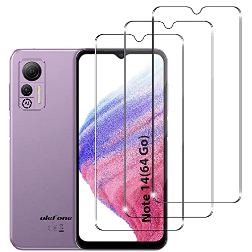 [ 3 Stück] Schutzfolie für Panzerglas fürUlefone Note 14, 9H Panzerglasfolie, Anti-Kratzen Glasfolie, Frei von Kratzern, HD Displayschutzfolie für Ulefone Note 14 von Foryo