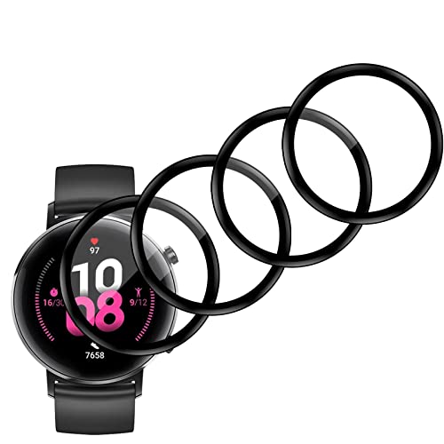 [4-Stück] Kompatibel mit HONOR Magic Watch 2 42mm, 3D Gebogene Vollabdeckung Schutz Displayschutzfolie, Wasserdicht Folie Anti-Kratzer Blasenfrei HD Klar für HONOR Magic Watch 2 42mm von Foryo