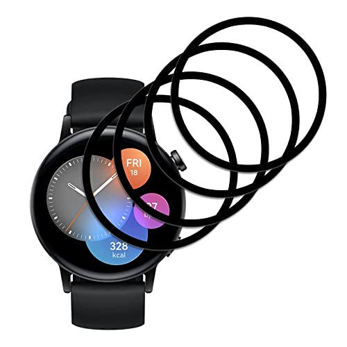[4-Stück] Kompatibel mit HUAWEI WATCH GT 3 42mm Schutzfolie, 3D Gebogene Vollabdeckung Schutz Displayschutzfolie, Wasserdicht Folie Anti-Kratzer Blasenfrei HD von Foryo