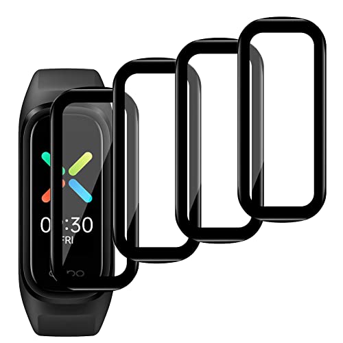[4-Stück] Kompatibel mit Oppo Band Sport, 3D Gebogene Vollabdeckung Schutz Displayschutzfolie, Wasserdicht Folie Anti-Kratzer Blasenfrei HD Klar für Oppo Band Sport von Foryo