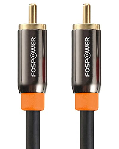 FosPower - 2M Koaxialkabel Cinch Kabel RCA Digital Audio - 24K Vergoldeter Stecker - Cinch auf Klinke 3,5 für Heimkino 5.1, HDTV, Soundbar, Subwoofer Kabel – 2 meter von FosPower