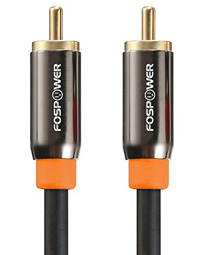 FosPower - 3 Meter Koaxialkabel Cinch Kabel RCA Digital Audio | 24K Vergoldeter Stecker | RCA-Stecker auf RCA-Stecker | cinch auf klinke 3,5 für Heimkino 5.1, HDTV, Soundbar, Subwoofer Kabel | 3m von FosPower