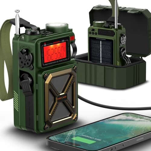 FosPower Solar Kurbelradio Modell D9 mit LCD-Display, AM/FM/WB Taschenlampe, & 4.000 mAh Powerbank, Dunkelgrün IPX3 FosPower Solar Kurbelradio Modell D9 mit LCD-Display, AM/FM/WB Taschenlampe, & 4.000 mAh Powerbank, Dunkelgrün IPX3 von FosPower