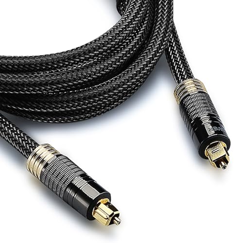 FosPower - 2m Toslink optisches Audiokabel - Digital Audio Kabel - Glasfaseroptik - Premium QUALITÄT - 24K Vergoldet - Abgeschirmt - Nylonmantel von FosPower