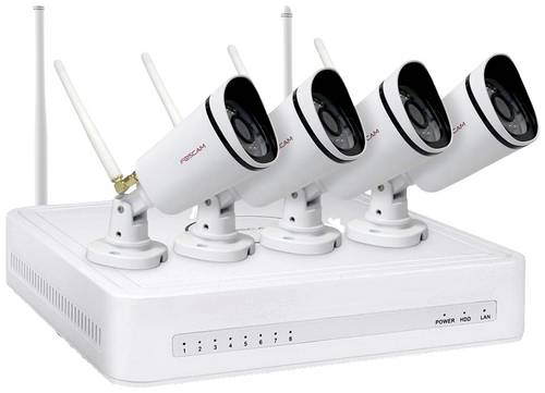 Foscam FN7108W-B4-1T WLAN IP-Überwachungskamera-Set 8-Kanal mit 4 Kameras 1920 x 1080 Pixel von Foscam