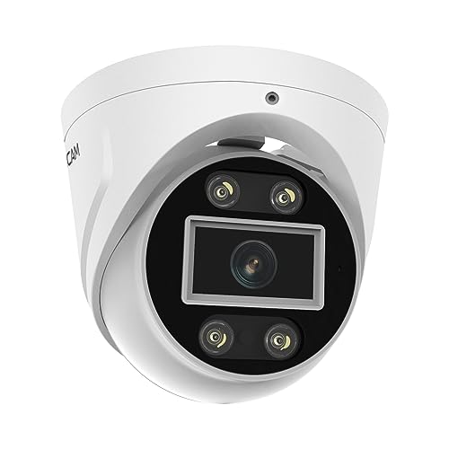 Foscam IP-Dome-Kamera für den Außenbereich, PoE, 8 MP, mit Lichtstrahlern und T8EP Sirene, Weiß von Foscam