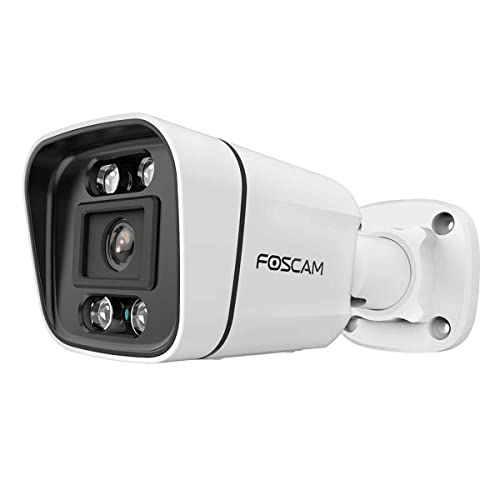 Foscam V5EP 5 MP POE Überwachungskamera mit integriertem Scheinwerfer und Einer Alarmsirene, Erkennung von Personen und Fahrzeugen, Nachtsicht, Zwei-Wege-Audio, P2P-Funktion, IP66 Wasserfest von Foscam