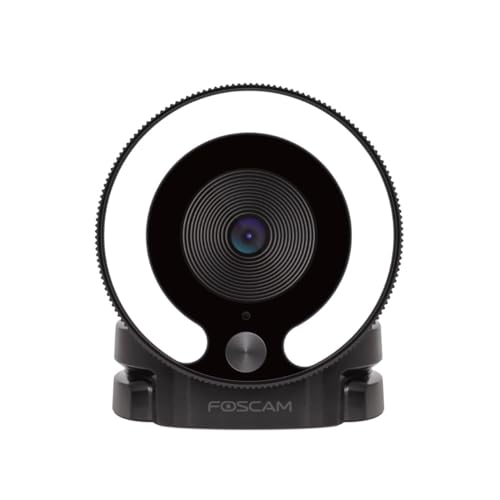 Foscam W28 1080P USB Plug and Play Webkamera mit LED-Leuchtring und integriertem Mikrofon, Helligkeitseinstellung, Autofokus von Foscam
