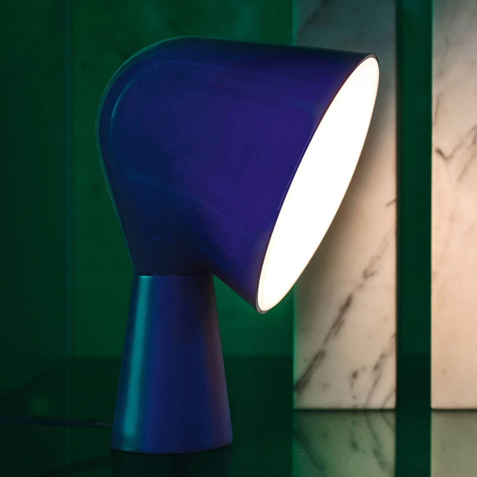 Foscarini Binic Designer-Tischleuchte, blau von Foscarini